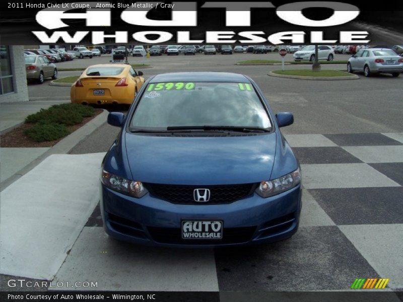 Atomic Blue Metallic / Gray 2011 Honda Civic LX Coupe