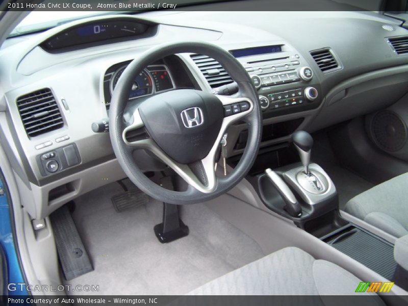 Atomic Blue Metallic / Gray 2011 Honda Civic LX Coupe