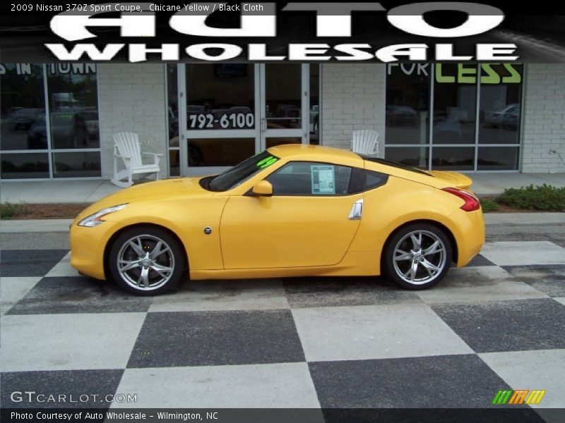 Chicane Yellow / Black Cloth 2009 Nissan 370Z Sport Coupe