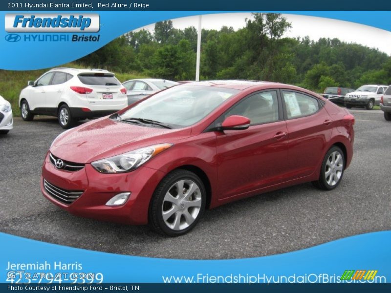 Red Allure / Beige 2011 Hyundai Elantra Limited