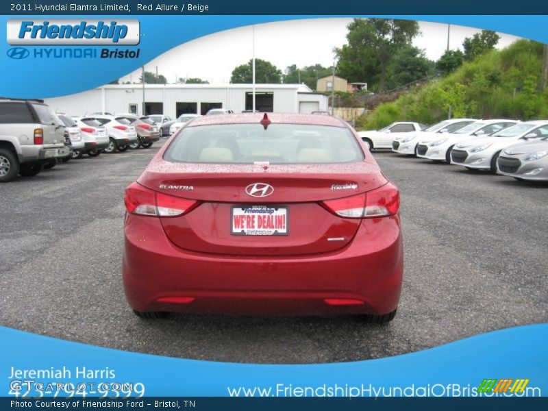 Red Allure / Beige 2011 Hyundai Elantra Limited