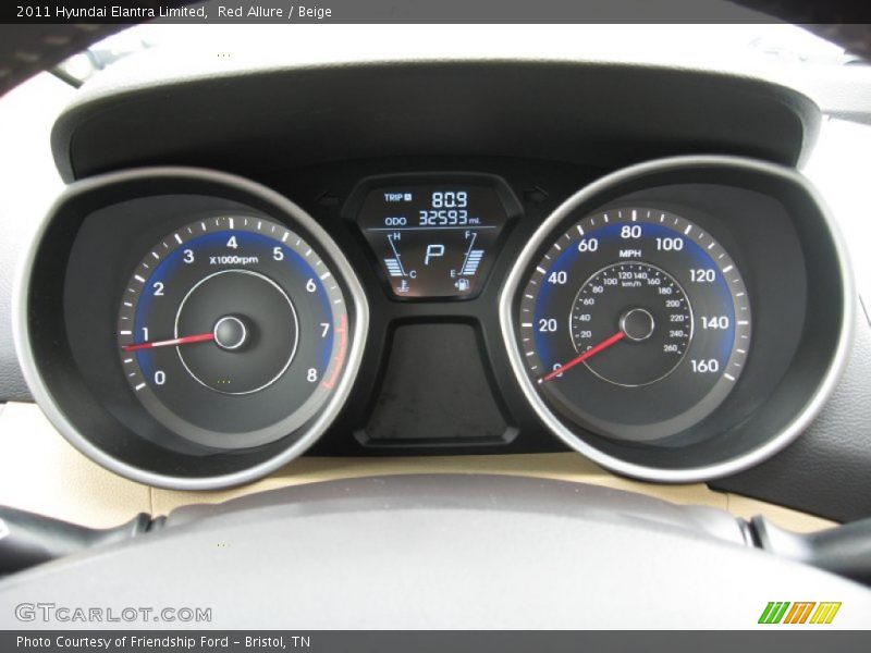 Red Allure / Beige 2011 Hyundai Elantra Limited