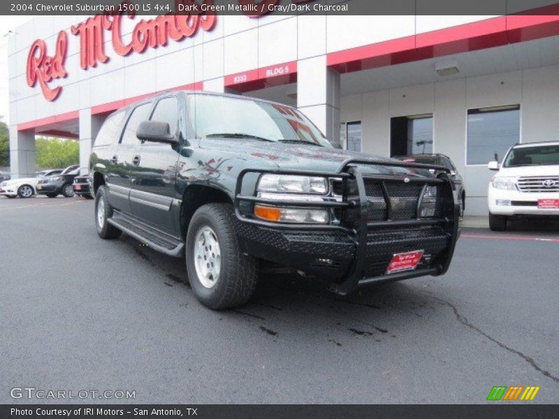 Dark Green Metallic / Gray/Dark Charcoal 2004 Chevrolet Suburban 1500 LS 4x4