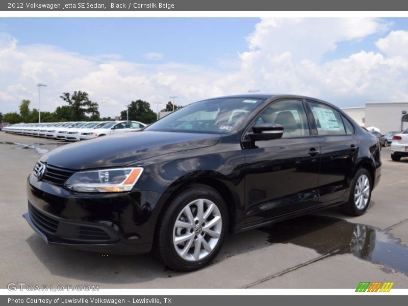 Black / Cornsilk Beige 2012 Volkswagen Jetta SE Sedan