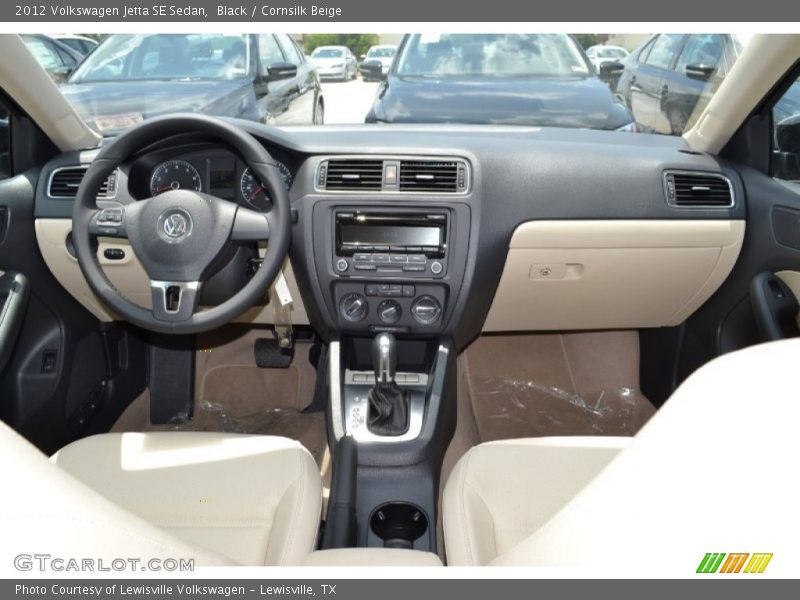 Black / Cornsilk Beige 2012 Volkswagen Jetta SE Sedan