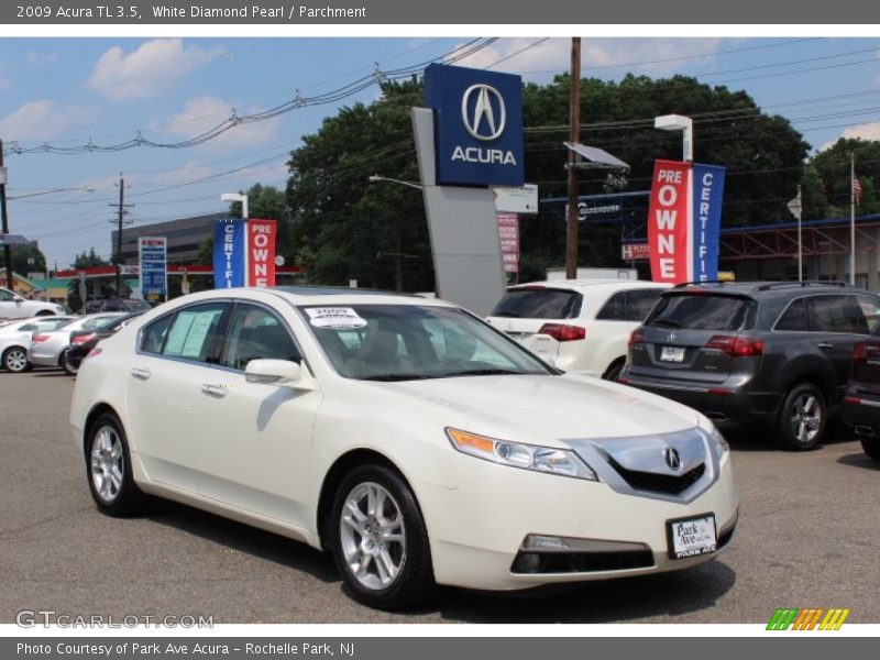 White Diamond Pearl / Parchment 2009 Acura TL 3.5