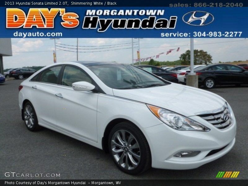 Shimmering White / Black 2013 Hyundai Sonata Limited 2.0T