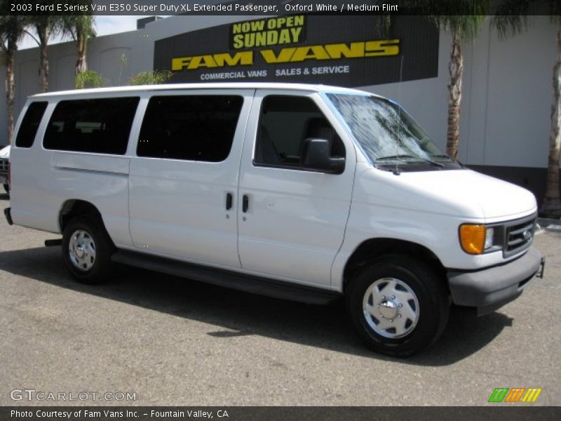 Oxford White / Medium Flint 2003 Ford E Series Van E350 Super Duty XL Extended Passenger