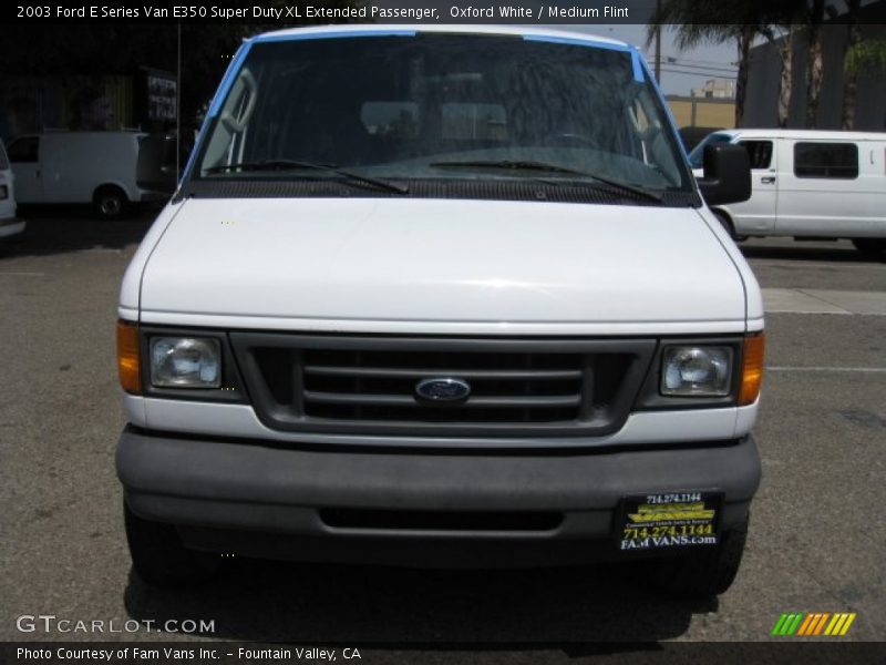 Oxford White / Medium Flint 2003 Ford E Series Van E350 Super Duty XL Extended Passenger