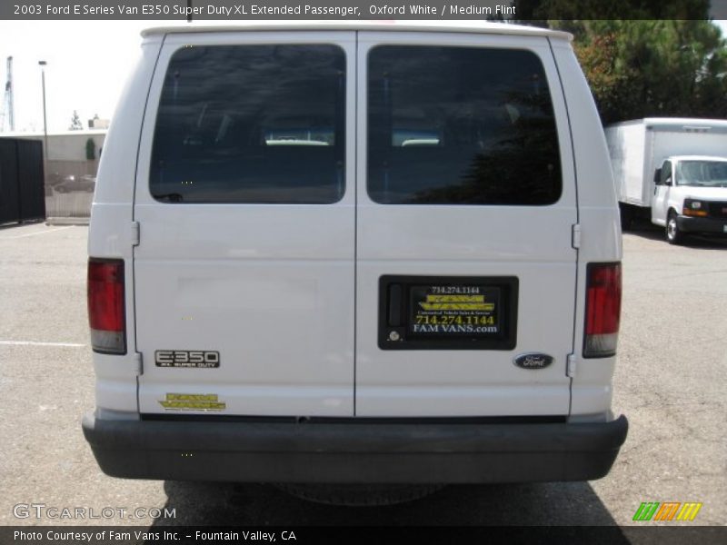 Oxford White / Medium Flint 2003 Ford E Series Van E350 Super Duty XL Extended Passenger