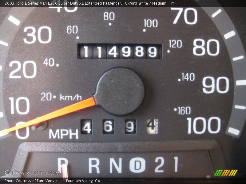 Oxford White / Medium Flint 2003 Ford E Series Van E350 Super Duty XL Extended Passenger