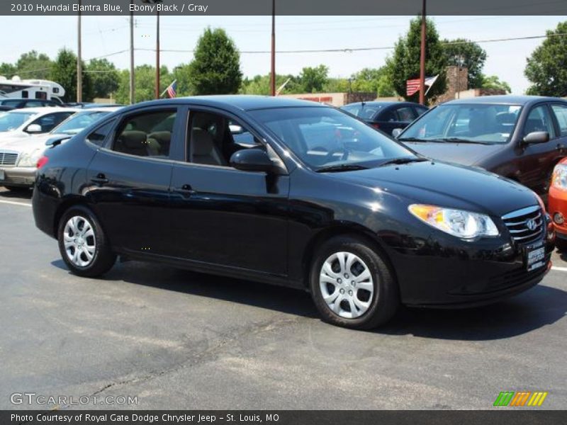Ebony Black / Gray 2010 Hyundai Elantra Blue