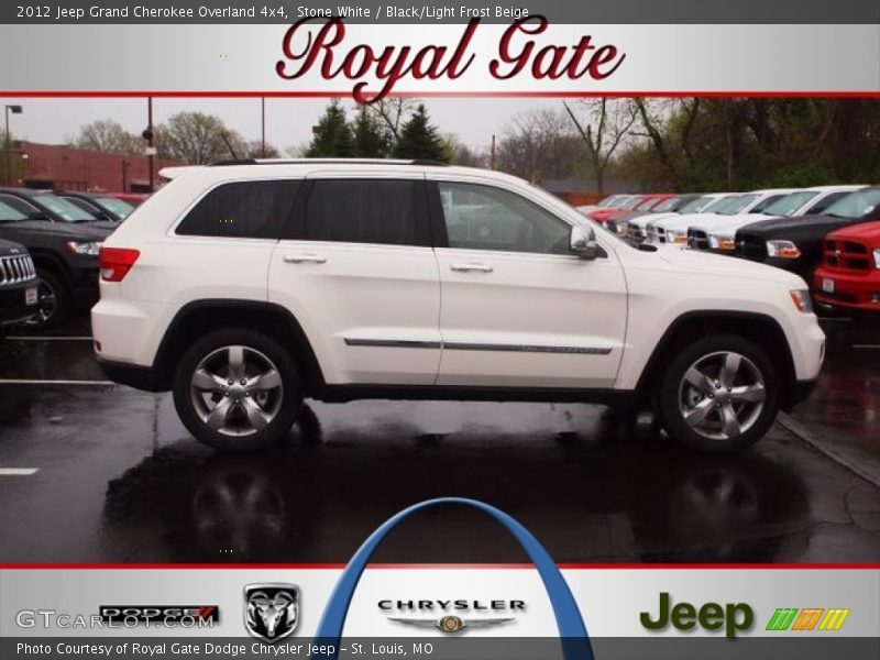 Stone White / Black/Light Frost Beige 2012 Jeep Grand Cherokee Overland 4x4