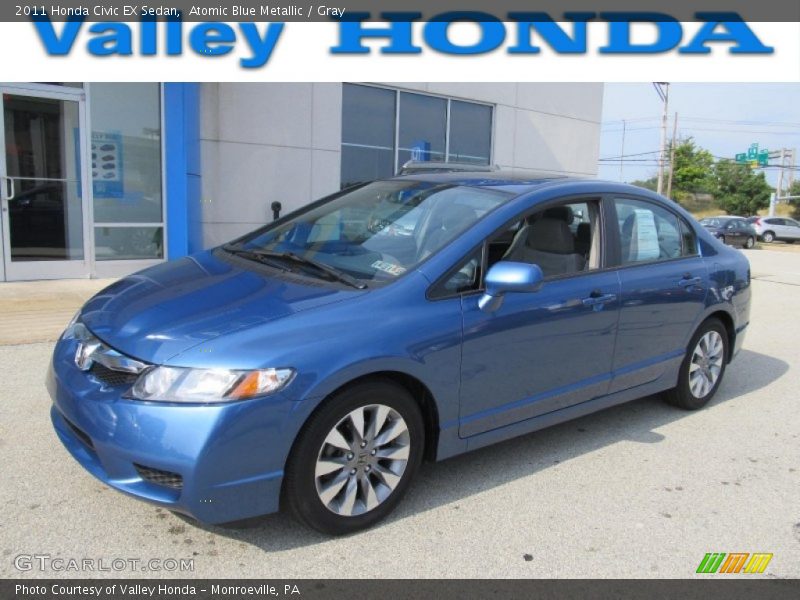 Atomic Blue Metallic / Gray 2011 Honda Civic EX Sedan