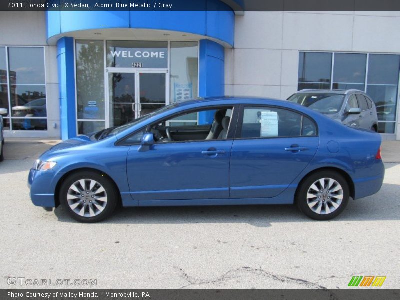 Atomic Blue Metallic / Gray 2011 Honda Civic EX Sedan