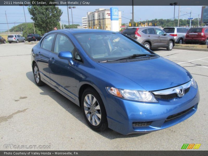 Atomic Blue Metallic / Gray 2011 Honda Civic EX Sedan