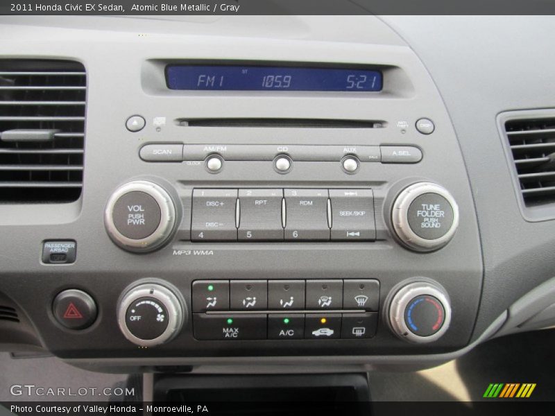 Atomic Blue Metallic / Gray 2011 Honda Civic EX Sedan
