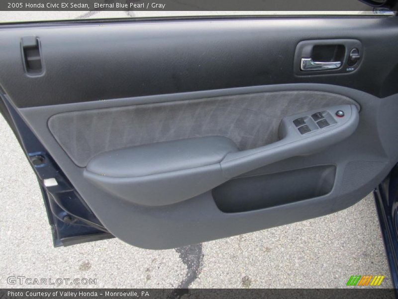 Eternal Blue Pearl / Gray 2005 Honda Civic EX Sedan