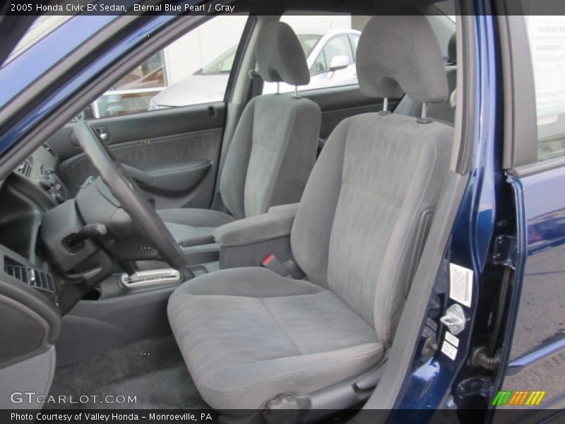 Eternal Blue Pearl / Gray 2005 Honda Civic EX Sedan