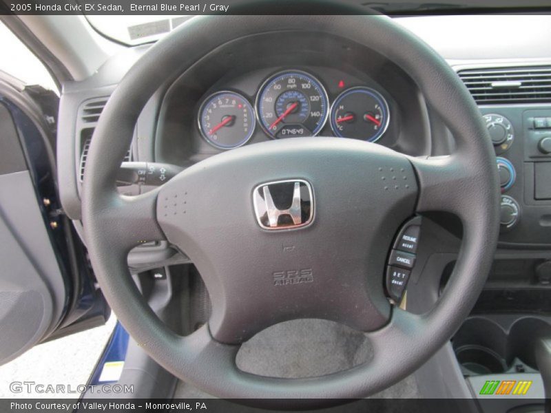 Eternal Blue Pearl / Gray 2005 Honda Civic EX Sedan