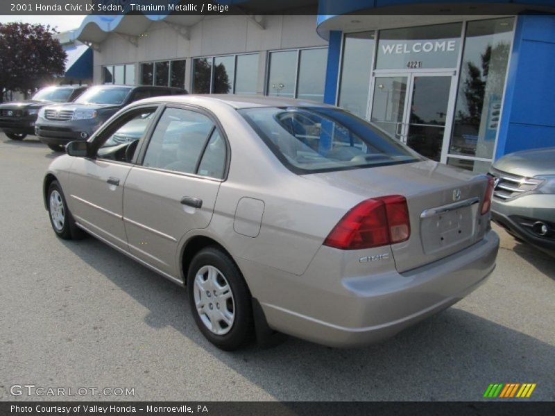 Titanium Metallic / Beige 2001 Honda Civic LX Sedan