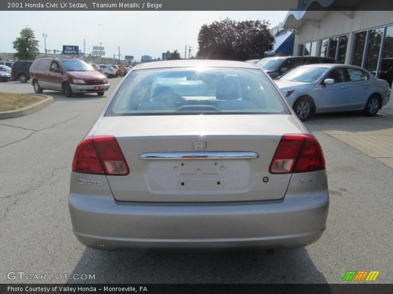 Titanium Metallic / Beige 2001 Honda Civic LX Sedan