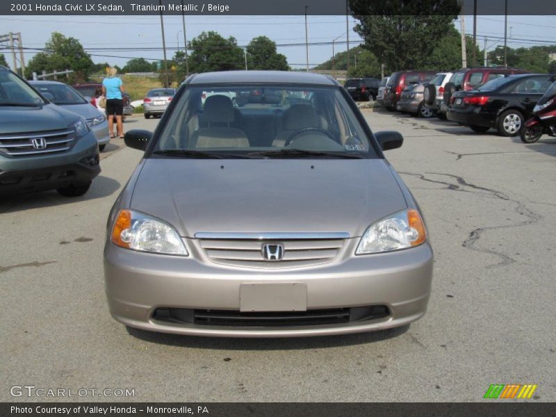 Titanium Metallic / Beige 2001 Honda Civic LX Sedan