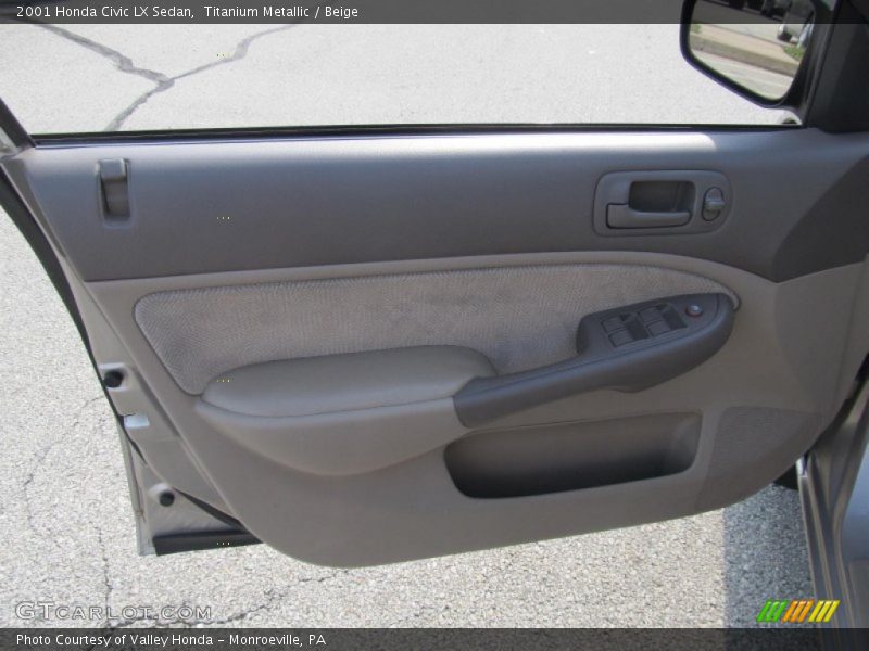 Titanium Metallic / Beige 2001 Honda Civic LX Sedan