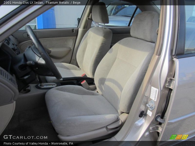 Titanium Metallic / Beige 2001 Honda Civic LX Sedan