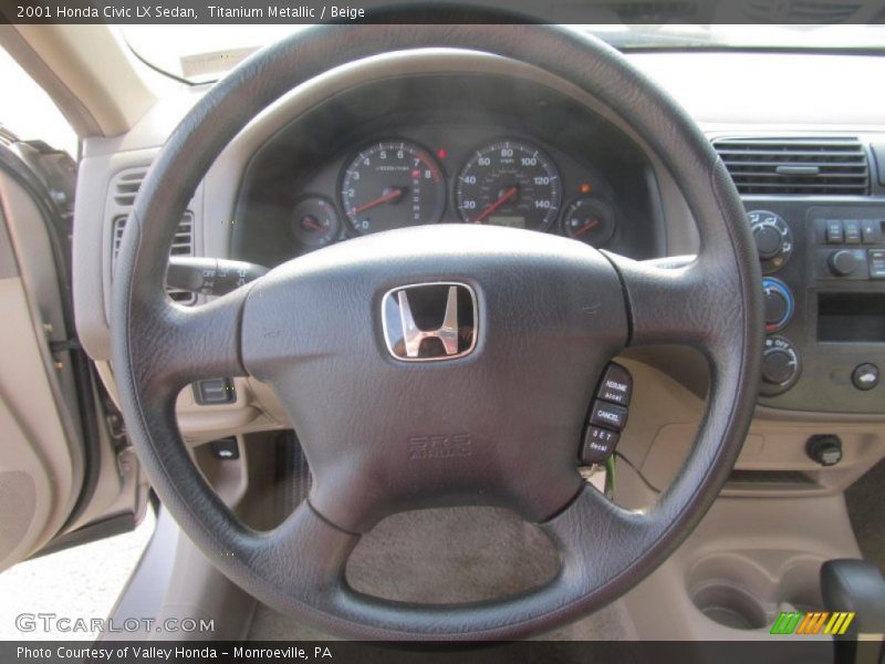 Titanium Metallic / Beige 2001 Honda Civic LX Sedan