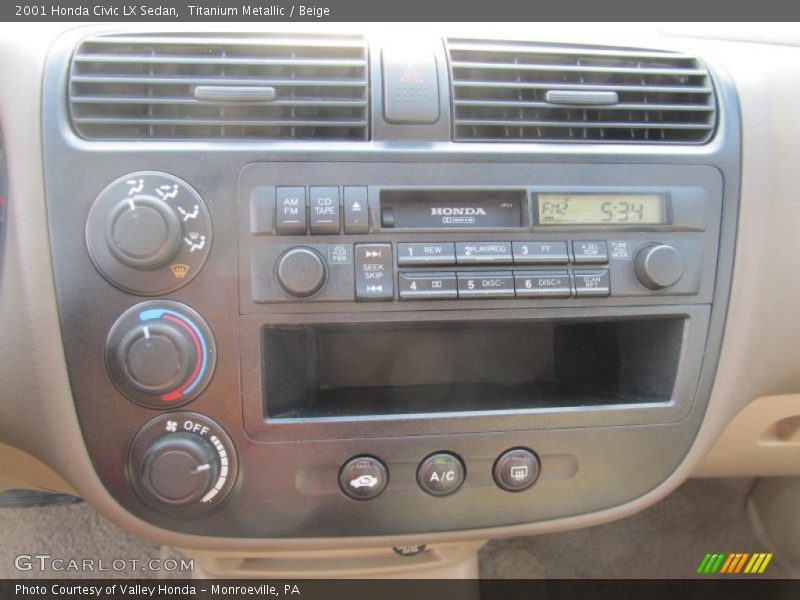 Titanium Metallic / Beige 2001 Honda Civic LX Sedan