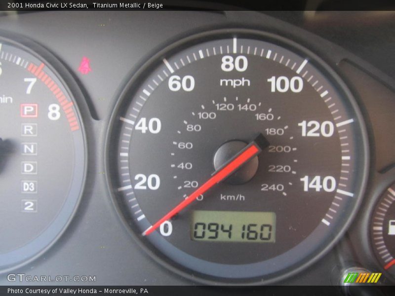 Titanium Metallic / Beige 2001 Honda Civic LX Sedan