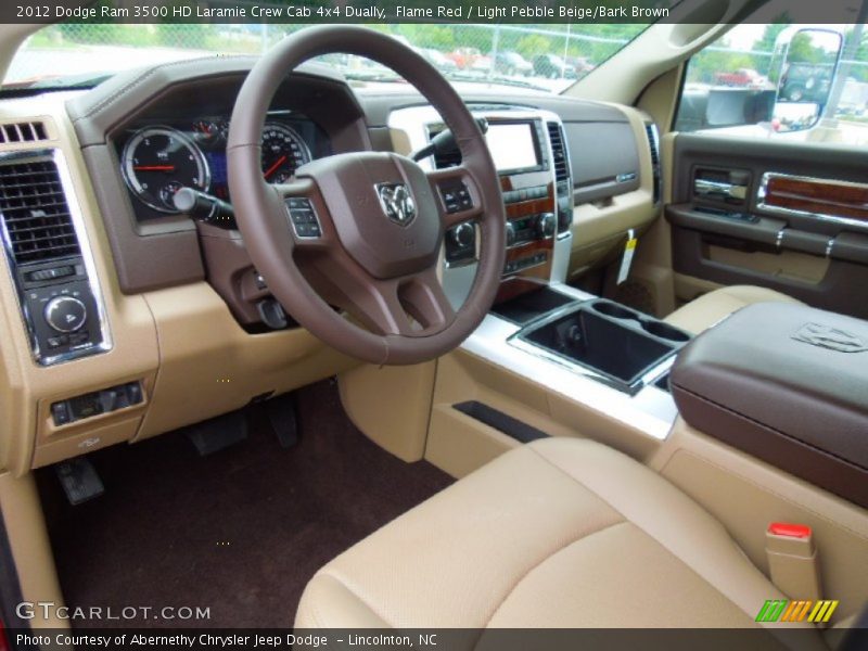 Light Pebble Beige/Bark Brown Interior - 2012 Ram 3500 HD Laramie Crew Cab 4x4 Dually 