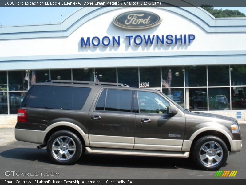 Stone Green Metallic / Charcoal Black/Camel 2008 Ford Expedition EL Eddie Bauer 4x4
