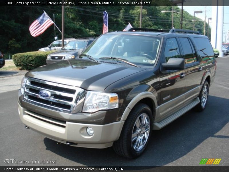 Stone Green Metallic / Charcoal Black/Camel 2008 Ford Expedition EL Eddie Bauer 4x4