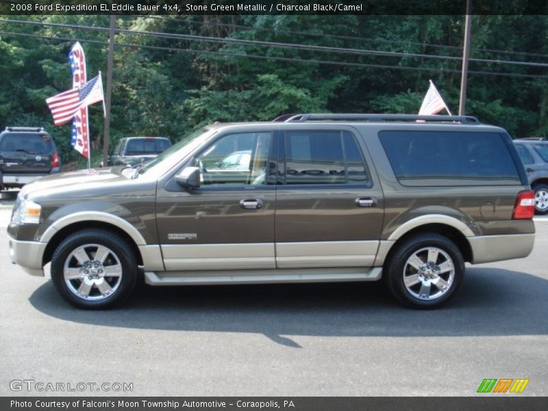 Stone Green Metallic / Charcoal Black/Camel 2008 Ford Expedition EL Eddie Bauer 4x4