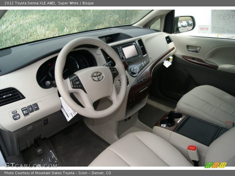 Super White / Bisque 2012 Toyota Sienna XLE AWD