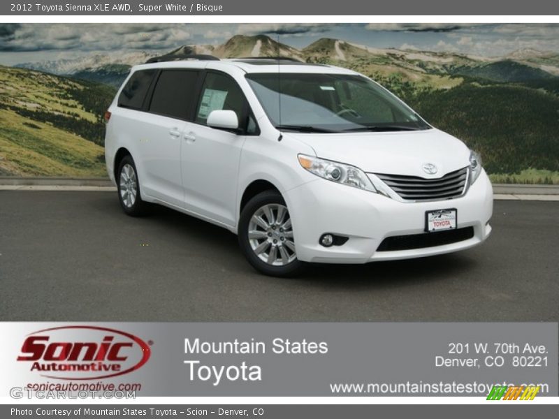 Super White / Bisque 2012 Toyota Sienna XLE AWD