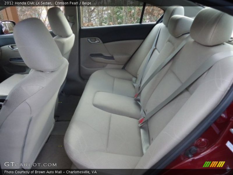 Crimson Pearl / Beige 2012 Honda Civic LX Sedan