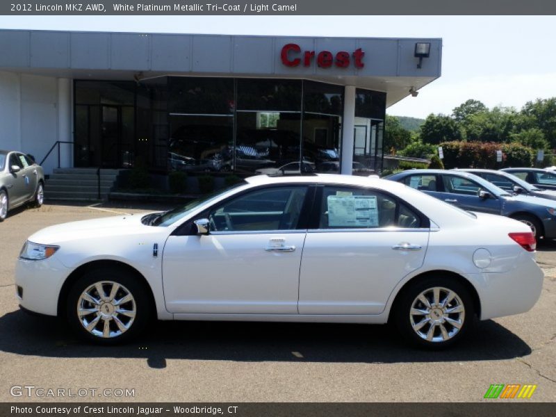 White Platinum Metallic Tri-Coat / Light Camel 2012 Lincoln MKZ AWD
