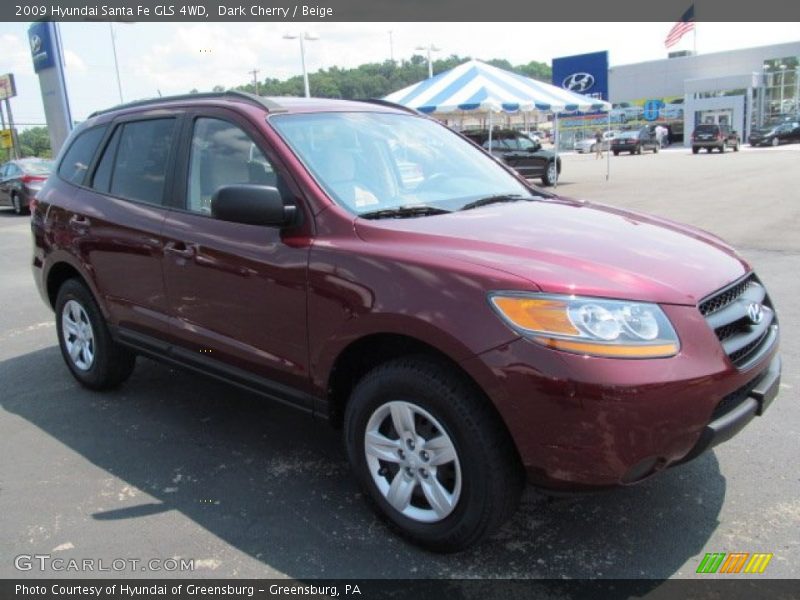 Dark Cherry / Beige 2009 Hyundai Santa Fe GLS 4WD