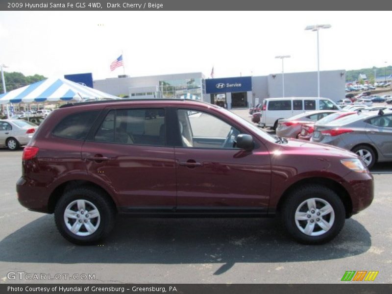 Dark Cherry / Beige 2009 Hyundai Santa Fe GLS 4WD
