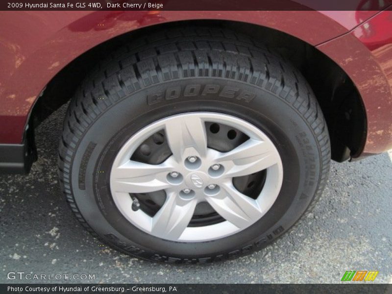 Dark Cherry / Beige 2009 Hyundai Santa Fe GLS 4WD