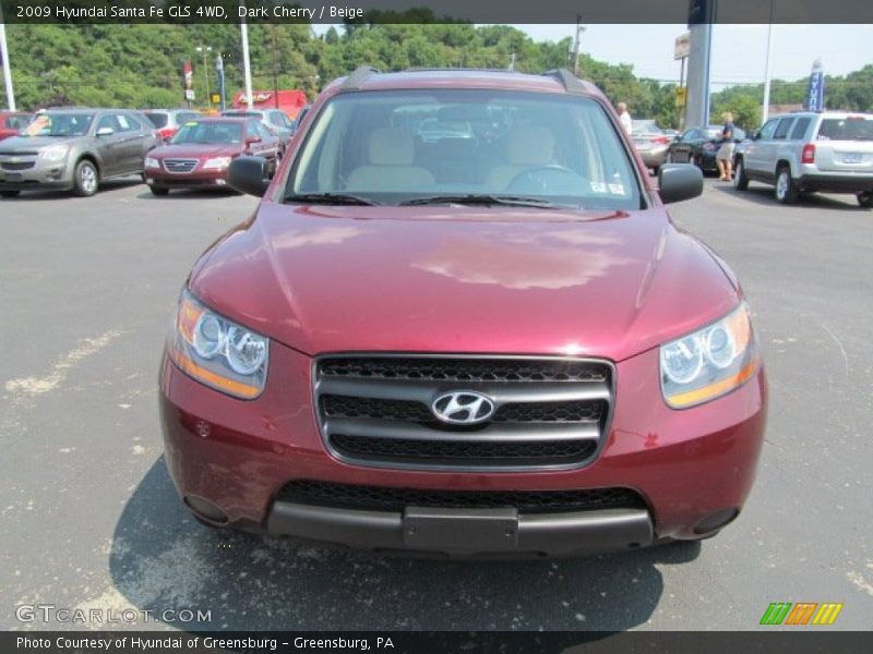 Dark Cherry / Beige 2009 Hyundai Santa Fe GLS 4WD