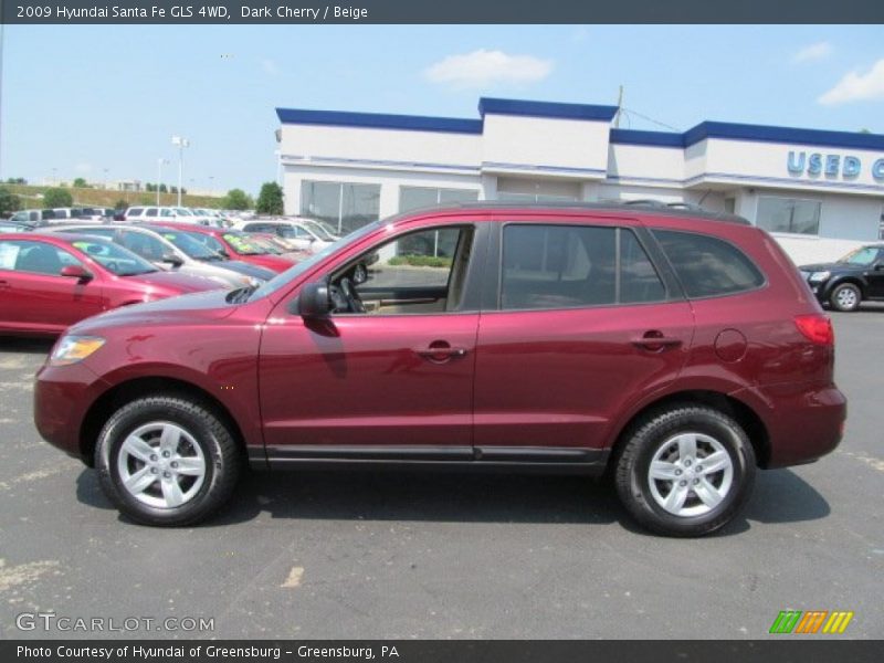 Dark Cherry / Beige 2009 Hyundai Santa Fe GLS 4WD