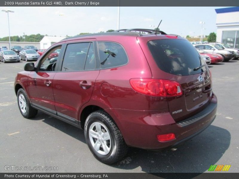Dark Cherry / Beige 2009 Hyundai Santa Fe GLS 4WD