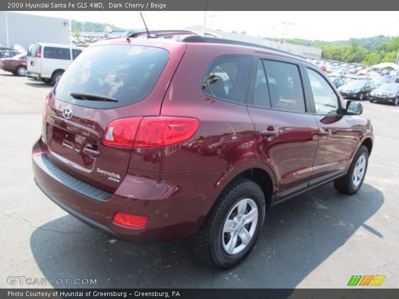 Dark Cherry / Beige 2009 Hyundai Santa Fe GLS 4WD