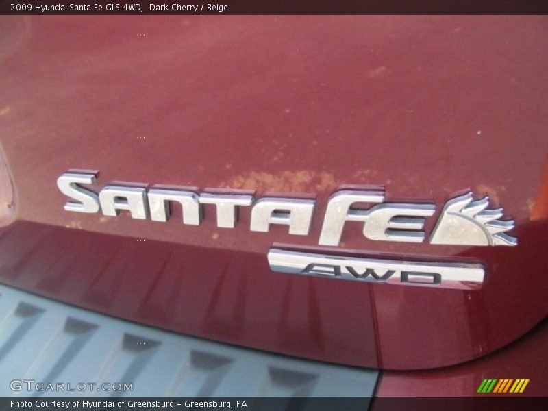 Dark Cherry / Beige 2009 Hyundai Santa Fe GLS 4WD