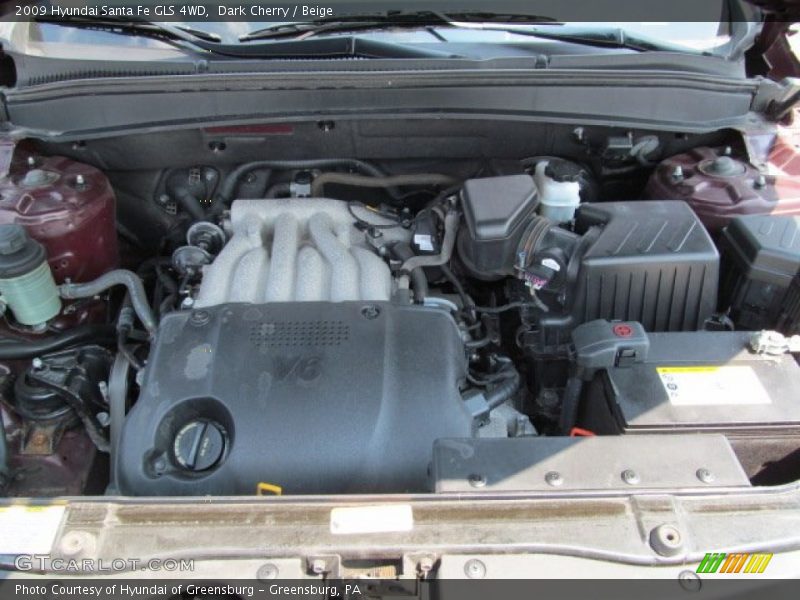 Dark Cherry / Beige 2009 Hyundai Santa Fe GLS 4WD