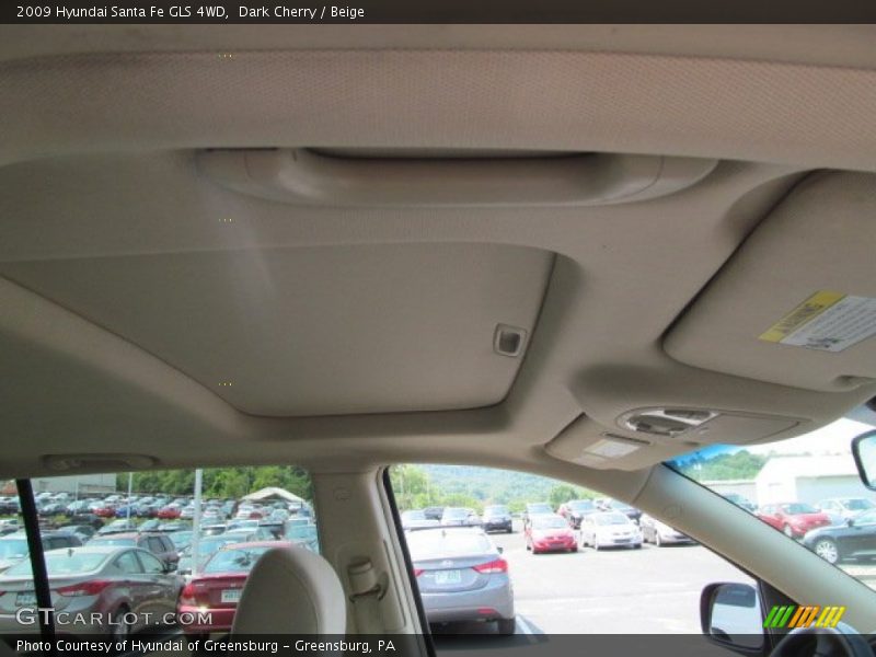 Dark Cherry / Beige 2009 Hyundai Santa Fe GLS 4WD